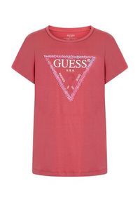 Guess Bluzka Flowers Triangle W3GI39 K68D2 Różowy Oversize. Kolor: różowy. Materiał: wiskoza #7