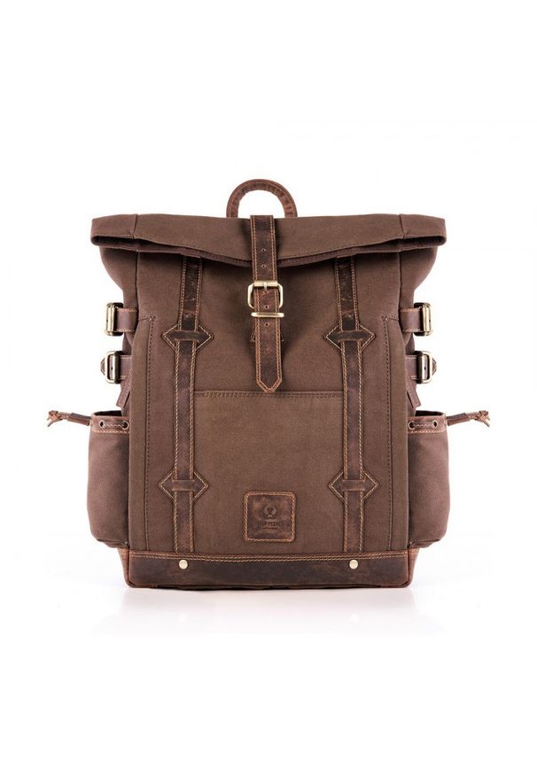 Plecak trekkingowy PAOLO PERUZZI T-40-BR brązowy. Kolor: brązowy. Materiał: materiał. Styl: vintage