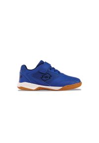 Buty dziecięce halowe LOTTO WHIZZER K futsal na salę. Kolor: wielokolorowy, niebieski, czarny. Materiał: guma, materiał, tkanina, syntetyk