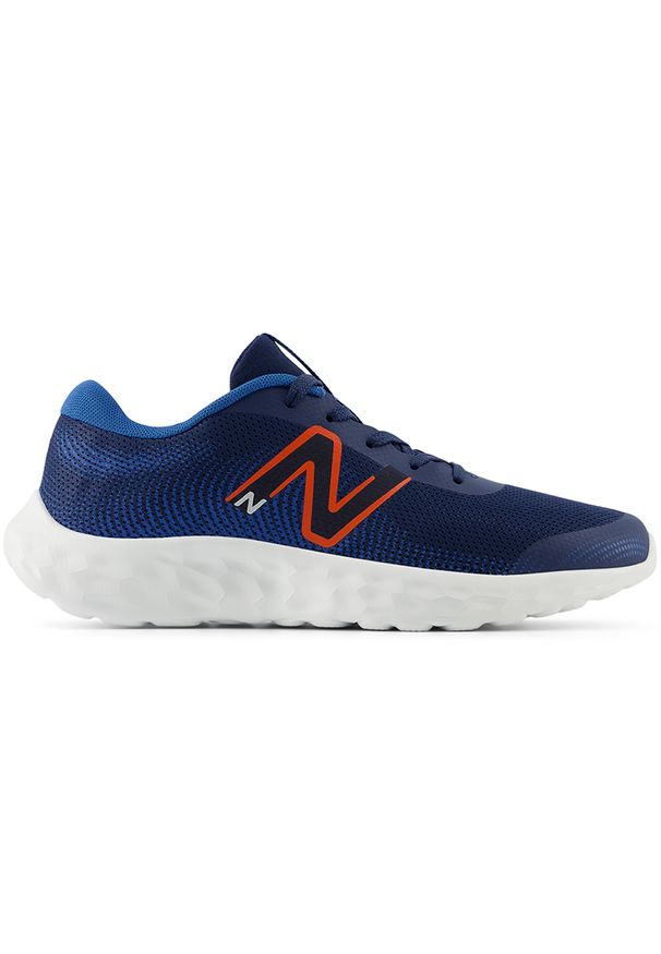 Buty dziecięce New Balance GP520RR8 – granatowe. Kolor: niebieski. Materiał: guma, materiał, syntetyk. Szerokość cholewki: normalna. Sport: bieganie