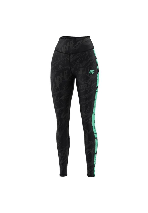 Legginsy sportowe damskie z wysokim stanem EXTREME HOBBY NEO. Stan: podwyższony. Kolor: zielony. Materiał: elastan, poliester. Sport: fitness