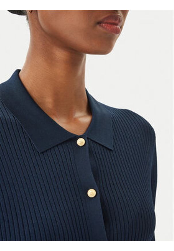 TOMMY HILFIGER - Tommy Hilfiger Kardigan WW0WW48482 Granatowy Slim Fit. Kolor: niebieski. Materiał: wiskoza