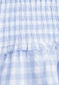 Born2be - Jasnoniebieska Rustykalna Sukienka z Bawełną w Kratę z Bufiastymi Rękawami i Marszczeniem Koko. Okazja: na co dzień. Kolor: niebieski. Materiał: bawełna. Typ sukienki: proste. Styl: casual #4