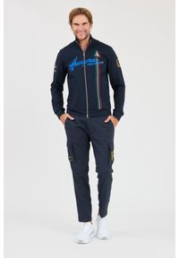 Aeronautica Militare - AERONAUTICA MILITARE Granatowa męska bluza rozpinana SWEATSHIRT, Rozmiar 3XL. Kolor: niebieski