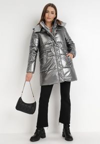 Born2be - Srebrna Kurtka Pronassa. Kolor: srebrny. Materiał: tkanina #5