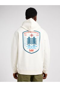 Lee - LEE GRAPHIC HOODIE MĘSKA BLUZA Z KAPTUREM NIEROZPINANA ECRU 112349068. Typ kołnierza: kaptur