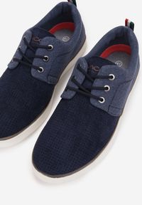 Born2be - Granatowe Tenisówki Mephosia. Wysokość cholewki: przed kolano. Nosek buta: okrągły. Kolor: niebieski. Materiał: materiał, jeans. Szerokość cholewki: normalna. Wzór: ażurowy, aplikacja #3