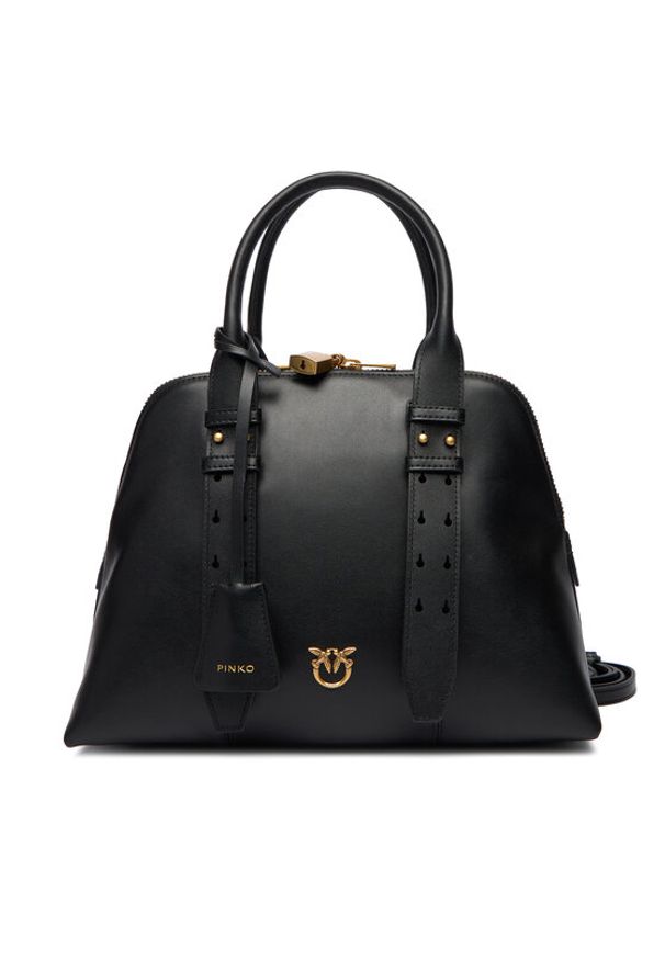 Pinko - PINKO Torebka Bowling Bag Medium AI 25-26 PLTT 105906 A0QO Czarny. Kolor: czarny. Materiał: skórzane