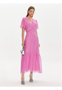 Haveone Sukienka letnia AFF-L013 Fioletowy Regular Fit. Kolor: fioletowy. Materiał: wiskoza. Sezon: lato