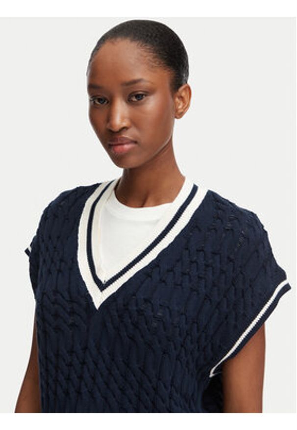 Tommy Jeans Sweter DW0DW22927 Granatowy Regular Fit. Kolor: niebieski. Materiał: bawełna