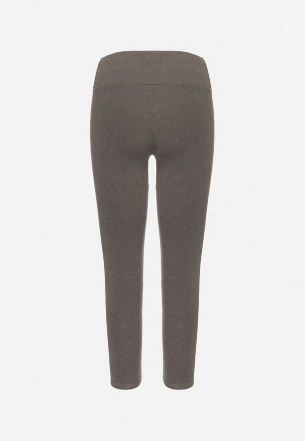 Born2be - Szare Legginsy z Wysokim Stanem i Szeroką Gumką w Talii Seviel. Stan: podwyższony. Kolor: szary. Długość: długie. Styl: klasyczny, elegancki