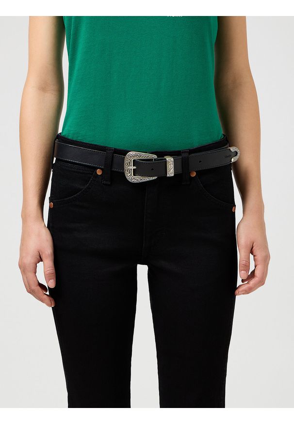 Wrangler - WRANGLER DAMSKI PASEK WRANGLER WESTERN BELT BLACK 112358073
