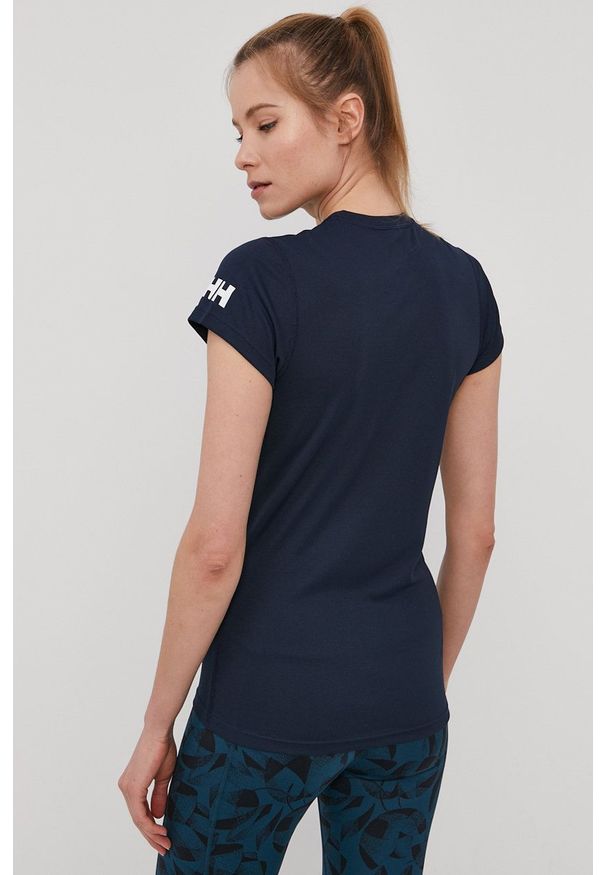 Helly Hansen - T-shirt. Okazja: na co dzień. Kolor: niebieski. Materiał: dzianina. Wzór: gładki. Styl: casual
