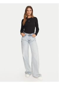 Guess Jeans Bluzka W5BP01 KA0H1 Czarny Slim Fit. Kolor: czarny. Materiał: bawełna #3