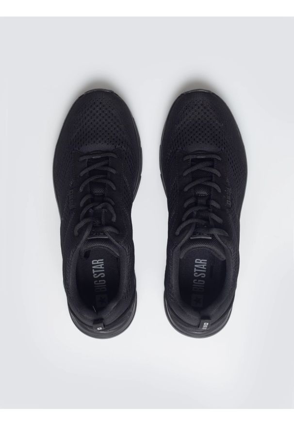 Big-Star - Sneakersy męskie czarne TT174008 906. Okazja: na co dzień. Nosek buta: okrągły. Zapięcie: sznurówki. Kolor: czarny. Materiał: syntetyk, materiał, dresówka. Sport: fitness
