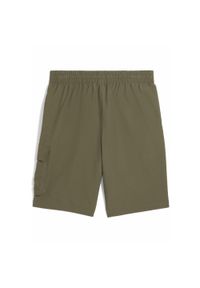 Puma - Męskie szorty bojówki Essentials 9" z logo No.1 PUMA Loden Green. Kolor: zielony