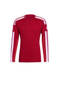 Adidas - Koszulka męska adidas Squadra 21 Jersey Long Sleeve. Kolor: czerwony, wielokolorowy, biały. Materiał: jersey. Długość rękawa: długi rękaw. Długość: długie. Sport: piłka nożna, fitness