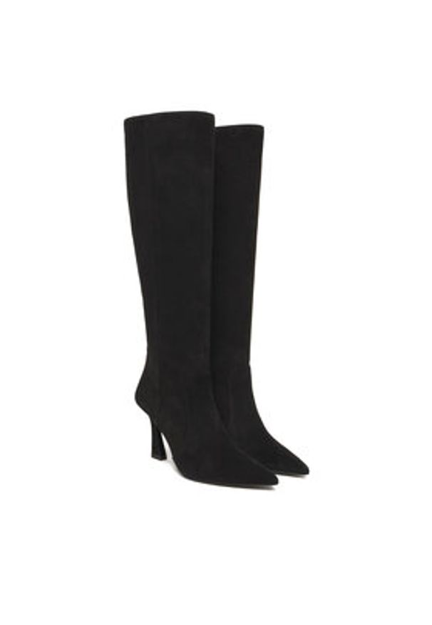 Stuart Weitzman Kozaki Vinnie Zip SM588 Czarny. Kolor: czarny. Materiał: skóra, zamsz