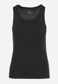 Born2be - Czarny Bawełniany Top w Klasycznym Stylu Fevoirae. Okazja: na co dzień. Kolor: czarny. Materiał: bawełna. Styl: klasyczny