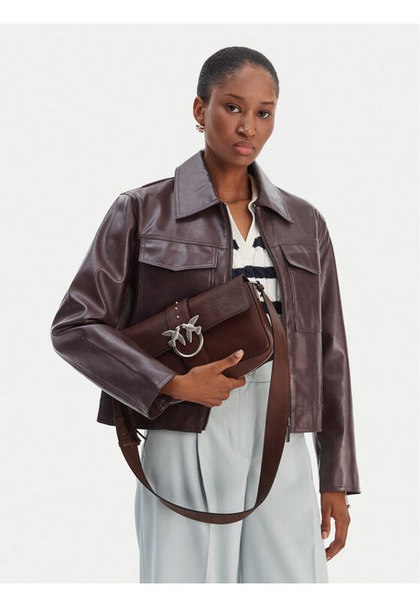 Pinko - PINKO Torba Love One Slouchy Zip Classic AI 25-26 PLTT 105081 A2JG Brązowy. Kolor: brązowy. Materiał: skórzane