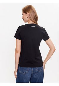Karl Lagerfeld - KARL LAGERFELD T-Shirt Ikonik 2.0 230W1704 Czarny Regular Fit. Typ kołnierza: dekolt w karo. Kolor: czarny. Materiał: bawełna #3