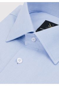 Pako Lorente - PAKO LORENTE – Niebieska bawełniana koszula męska na spinki. Kolor: niebieski. Materiał: bawełna. Długość rękawa: długi rękaw. Długość: długie #6