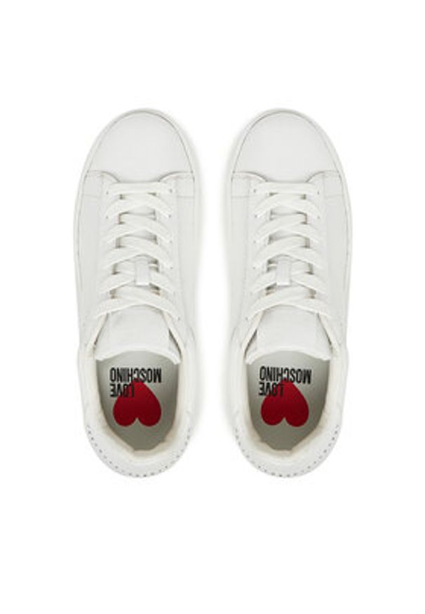 Love Moschino - LOVE MOSCHINO Sneakersy JA15535G0MIA0100 Biały. Kolor: biały. Materiał: skóra