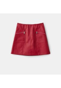 Mohito - Spódnica mini z imitacji skóry - Czerwony. Kolor: czerwony. Materiał: skóra #1