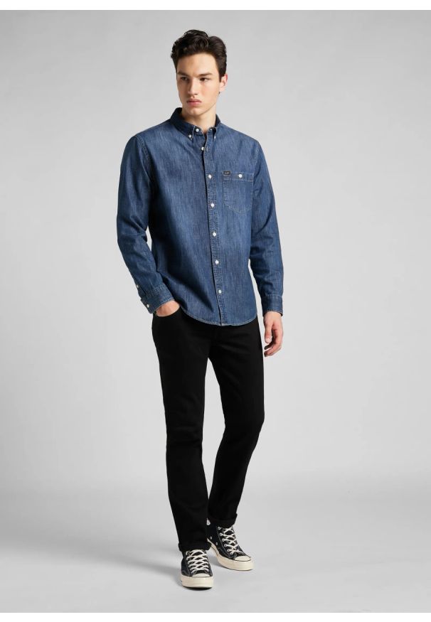 Lee - LEE MĘSKIE SPODNIE JEANSOWE LEE Rider CLEAN BLACK 112140635