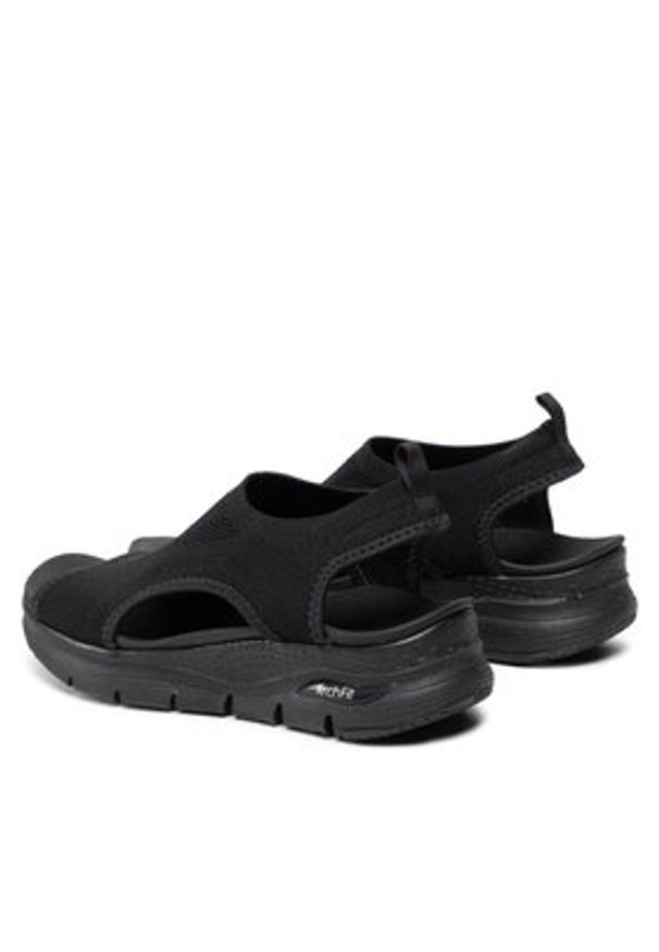 skechers - Skechers Sandały City Catch 119236/BBK Czarny. Kolor: czarny. Materiał: materiał