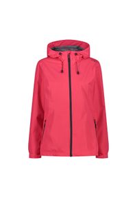 Damska wodoodporna kurtka ripstop z kapturem CMP. Typ kołnierza: kaptur. Kolor: czerwony, wielokolorowy, różowy. Sezon: wiosna. Sport: turystyka piesza #1