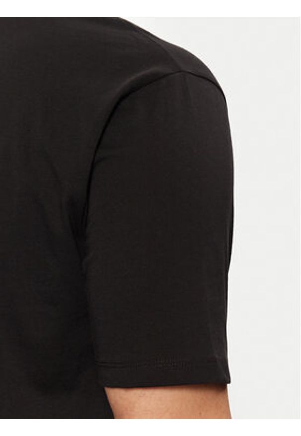 Karl Lagerfeld - KARL LAGERFELD T-Shirt 755197 551225 Czarny Regular Fit. Typ kołnierza: dekolt w karo. Kolor: czarny. Materiał: bawełna