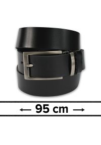 Zet - Pasek do Spodni, Czarny 95 cm, Skórzany, Elegancki, Męski, Możliwość Skrócenia -ZET. Kolor: czarny. Materiał: skóra. Styl: elegancki #1