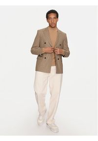 Hugo Marynarka Arti243F1X 50520356 Brązowy Extra Slim Fit. Kolor: brązowy. Materiał: wiskoza #4