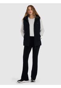 4f - 4F Bezrękawnik puchowy z wypełnieniem syntetycznym damski - czarny XS. Okazja: na co dzień, na spacer. Kolor: czarny. Materiał: syntetyk, puch. Długość rękawa: bez rękawów. Długość: długie. Sezon: zima. Styl: casual #2