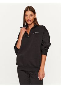 Champion Bluza Half Zip Sweatshirt 116590 Czarny Oversize. Kolor: czarny. Materiał: syntetyk, bawełna