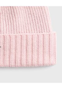 GANT - Różowa czapka z logo. Kolor: wielokolorowy, fioletowy, różowy. Materiał: bawełna, wełna, prążkowany