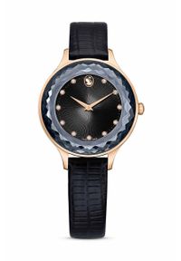 Swarovski zegarek OCTEA NOVA damski kolor czarny. Kolor: czarny. Materiał: skóra, materiał #1