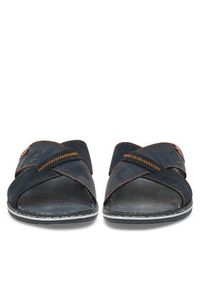 Rieker Klapki 21098-14 Granatowy. Kolor: niebieski. Materiał: skóra, zamsz