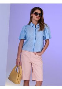 Sinsay - Jeansowe szorty jorts mid waist - różowy. Kolor: różowy. Materiał: jeans #1