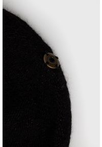 Granadilla Czapka z domieszką wełny kolor czarny z grubej dzianiny. Kolor: czarny. Materiał: wełna, dzianina