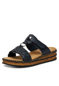 Rieker Klapki 629K9-14 Granatowy. Kolor: niebieski. Materiał: syntetyk #5