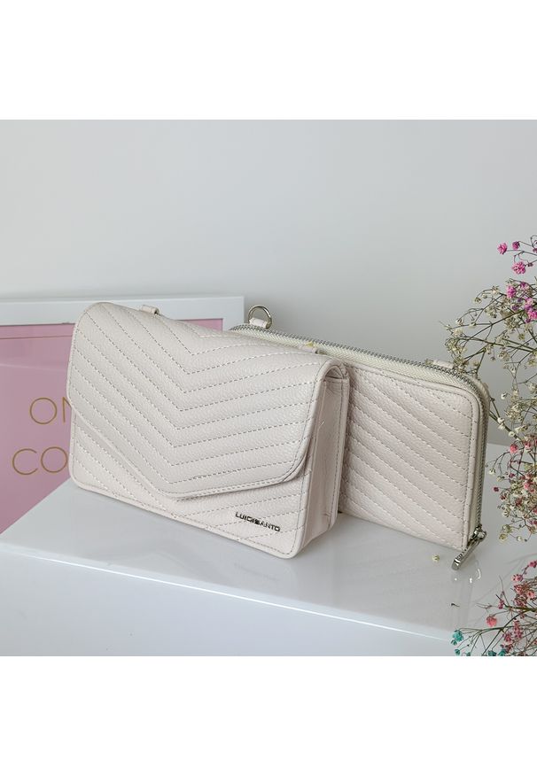 Suzana - Torebka + portfel, 2 w 1 model 122 ECRU. Wzór: kolorowy. Sezon: lato. Materiał: skórzane. Styl: elegancki