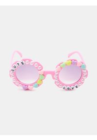 Sinsay - Okulary przeciwsłoneczne z serduszkami i perłami - różowy. Kolor: różowy #1