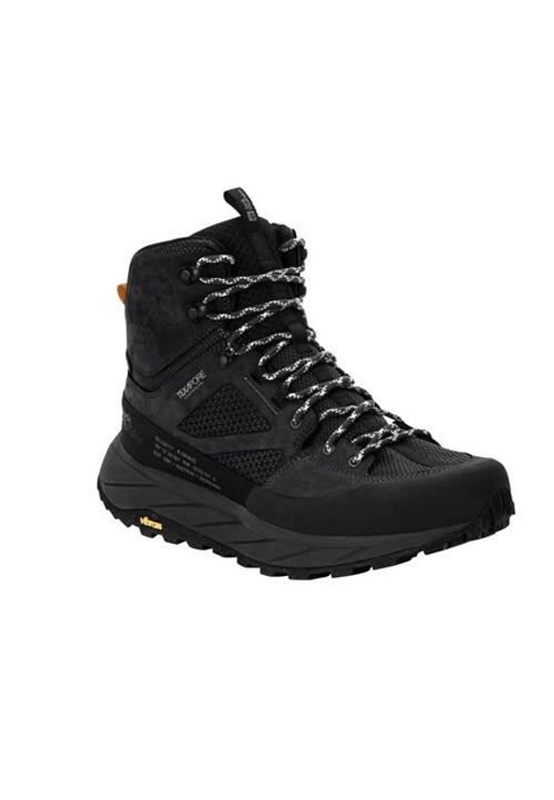 Buty trekkingowe męskie Jack Wolfskin Terraquest Mid Texapore. Wysokość cholewki: za kostkę. Zapięcie: sznurówki. Kolor: czarny. Materiał: materiał, syntetyk, tkanina. Szerokość cholewki: normalna