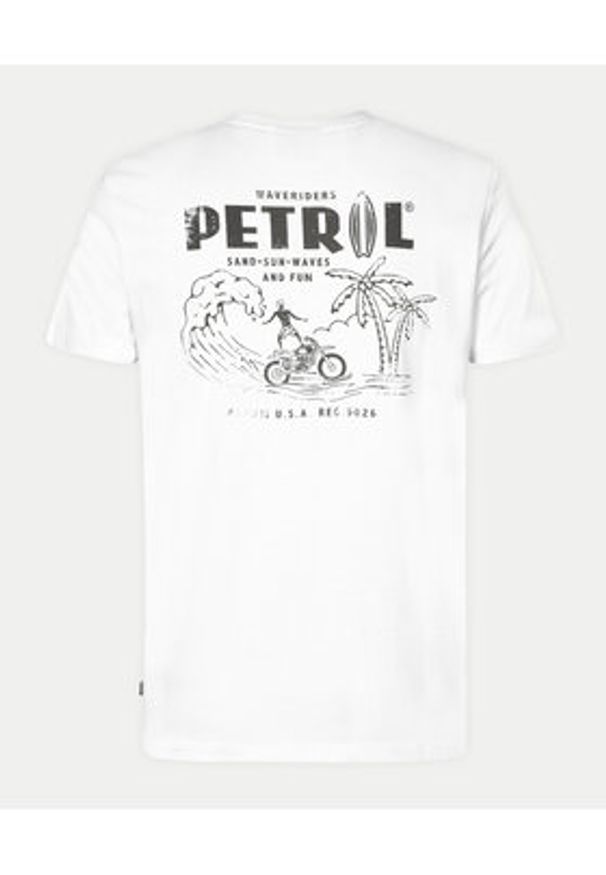 Petrol Industries T-Shirt M-1040-TSR635 Biały Regular Fit. Kolor: biały. Materiał: bawełna