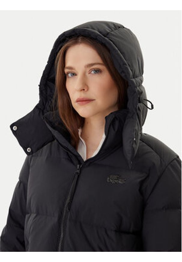 Lacoste Kurtka puchowa BF3262 Czarny Relaxed Fit. Kolor: czarny. Materiał: syntetyk