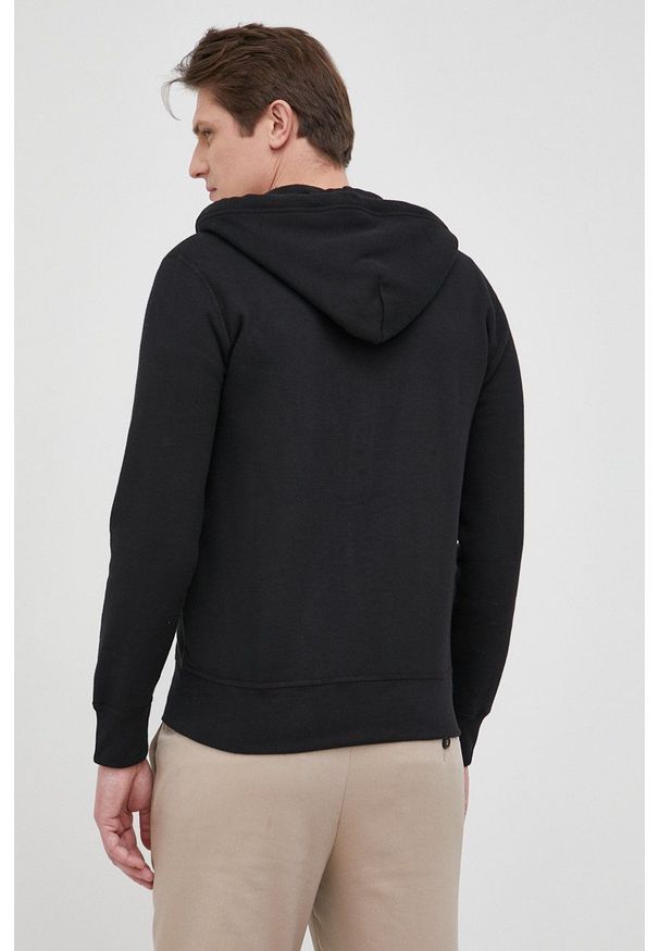 Polo Ralph Lauren bluza męska kolor czarny z kapturem gładka. Okazja: na co dzień. Typ kołnierza: polo, kaptur. Kolor: czarny. Materiał: dzianina, poliester. Wzór: gładki. Styl: casual