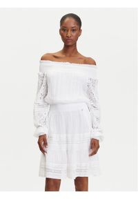 Guess Sukienka codzienna W5GK24 WE550 Biały Classic Fit. Okazja: na co dzień. Kolor: biały. Materiał: wiskoza. Typ sukienki: proste. Styl: casual