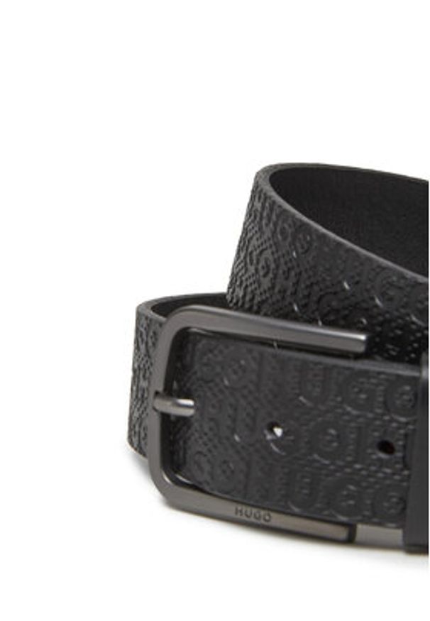 Hugo - HUGO Pasek Męski 50548364 Czarny. Kolor: czarny. Materiał: skóra